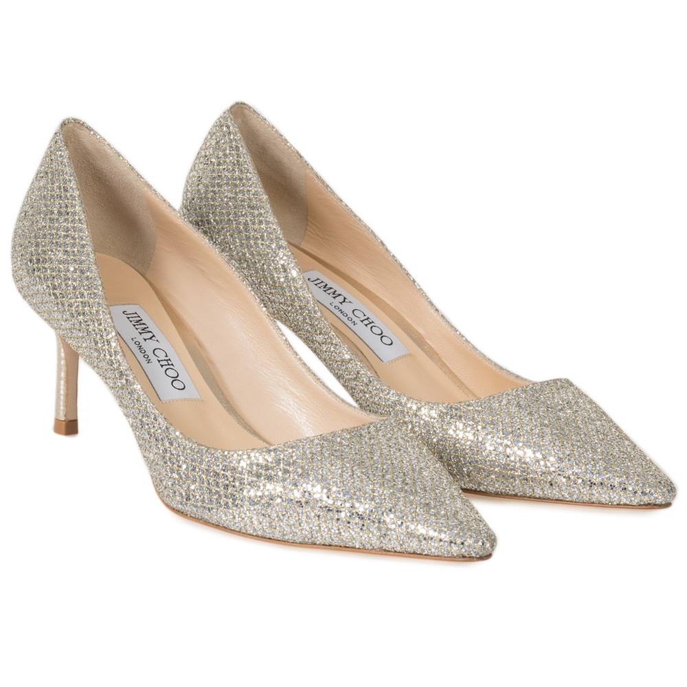 Jimmy Choo Romy Silver Glitter